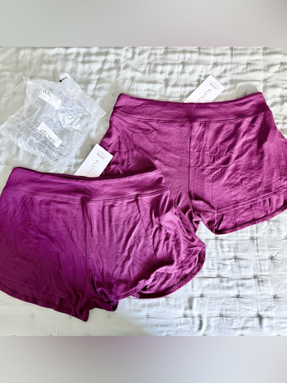 Athleta Women's WELL RESTED pajama lounge shorts in Deep Magenta XL